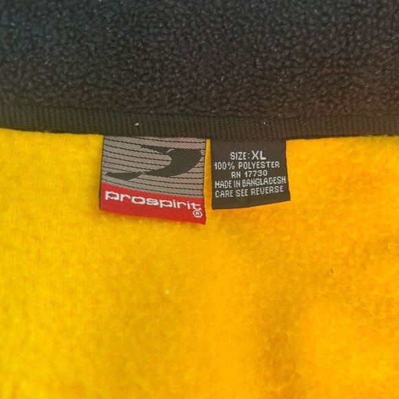 Pro Spirit Men’s Standout Yellow and Black Quarter-Zip Fleece Pullover, Size XL - Picture 2 of 9